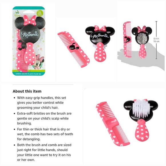 SAFETY 1ST MINNIE MOUSE BRUSH, COMB, NAIL CLIPPERS, FILES, & CAR SIGN - Picture 13 of 16